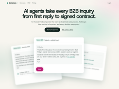 Tommos home: the CRM where your AI agents take a B2B inquiry to a signed contract