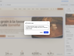 Built-in AI generates pages and texts