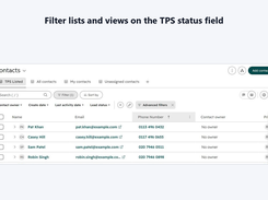 Filter lists and views on the TPS status field