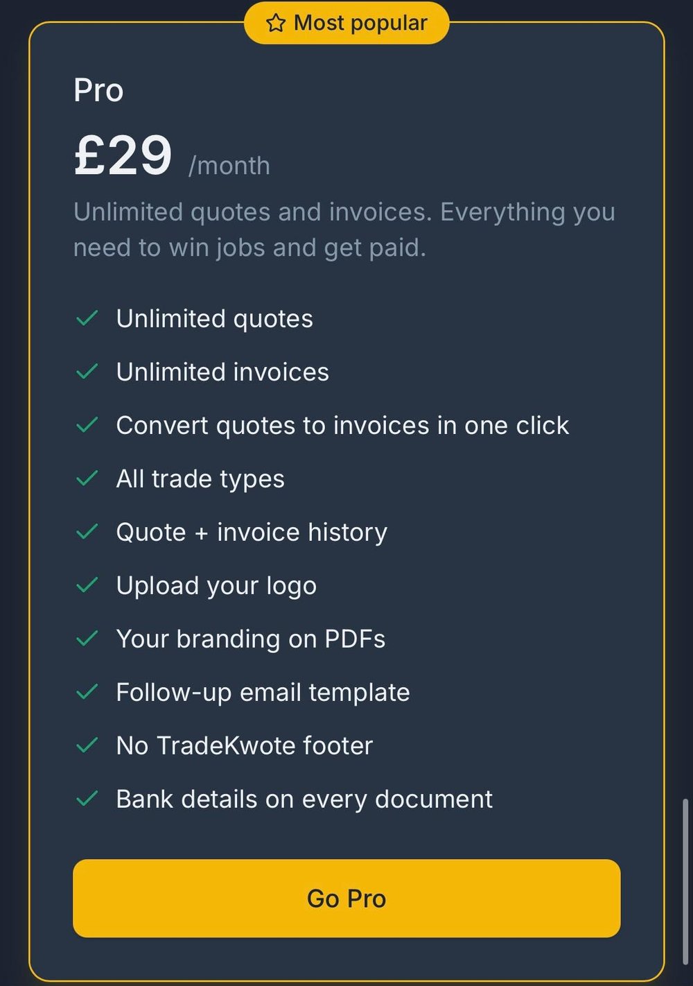 TradeKwote Screenshot 1