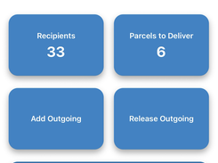 Traizr mobile mailroom app home screen showing recipients and parcels to deliver