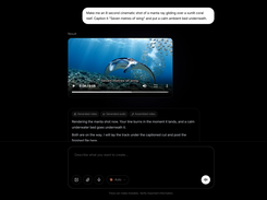 Describe the video you want in chat. Treza renders it, adds your caption and a music bed, and hands back the finished file.
