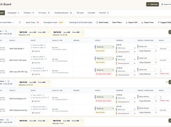 Active Board for car-hauling dispatch, assignments, load status, payment status, and route planning.