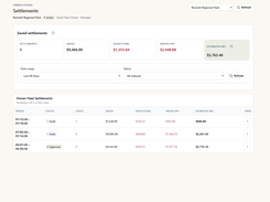 Fleet-owner settlement workspace connecting assigned loads, deductions, payments, and settlement context.
