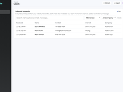 Leads: every enquiry off your own website, with the page it came from and what it asked for