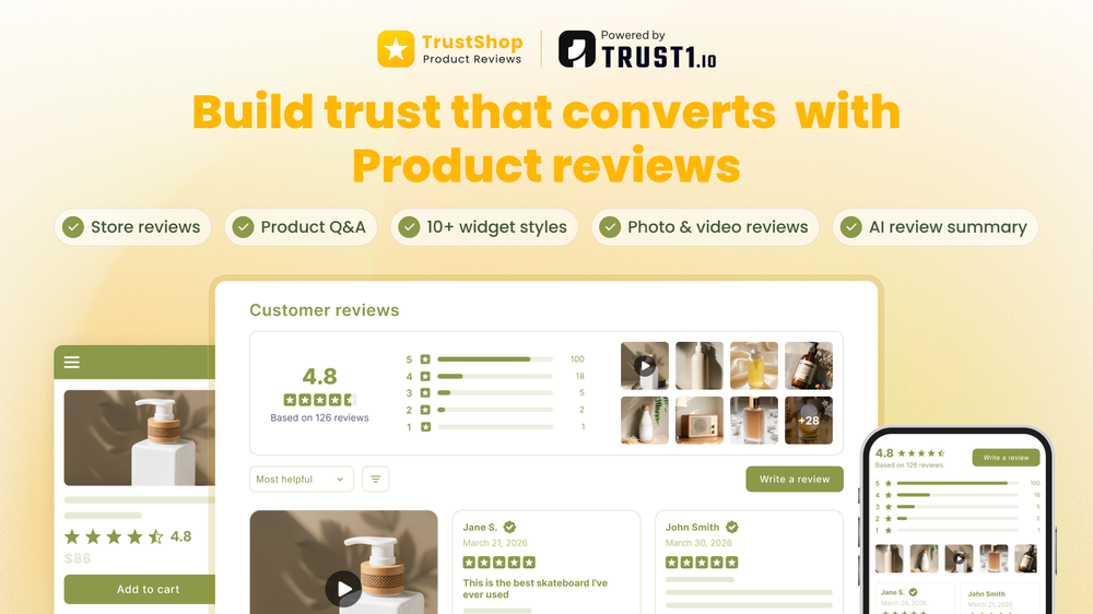 Review widget on product and storefront pages