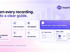 Automatically turn recordings into written guides with screenshots, click highlights, and clear instructions.