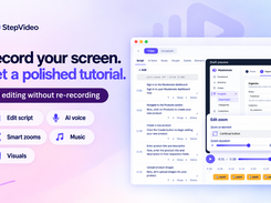 Edit screen recordings with AI voiceover, smart zooms, visuals, music, and script controls.