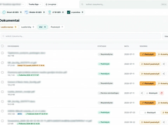 Tvarka Sign desktop view: manage documents, invite signers and track signature status. The same screenshot appears on tvarka.pro; identifying details are blurred.