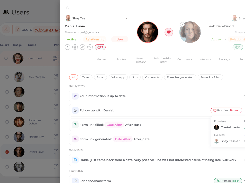 A client's full journey in one timeline — tasks, email, WhatsApp, SMS, comments, and forms, all in one place. Each commitment becomes a tracked promise showing who owns it, who it's to, the due date, and whether it was kept or broken and the client trust level. Shown here for a matched pair (Daniel and Leah), with the "Follow up with Daniel" promise expanded.