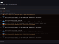 Bot Logs Live trading bot activity — filter by type, search, and export.