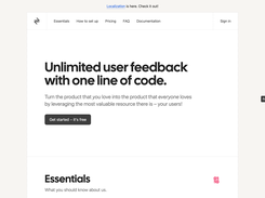 Click on the feedback button