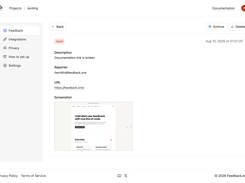 Manage feedback in the dashboard