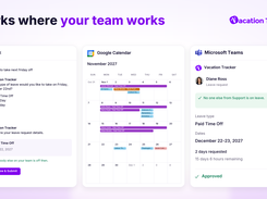 Whether you're in Slack, Microsoft Teams, Google Calendar or Email; Vacation Tracker lives where you already work so approvals, requests and information is easy to access!