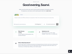 Describe your ideal buyer in plain English. Valley scans the open web for companies showing that signal and finds the right people inside them.