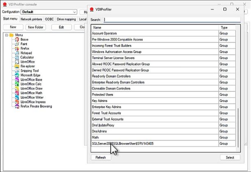 Application group permission