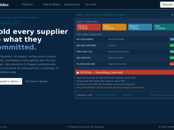 Vera AI engine — document verification dashboard