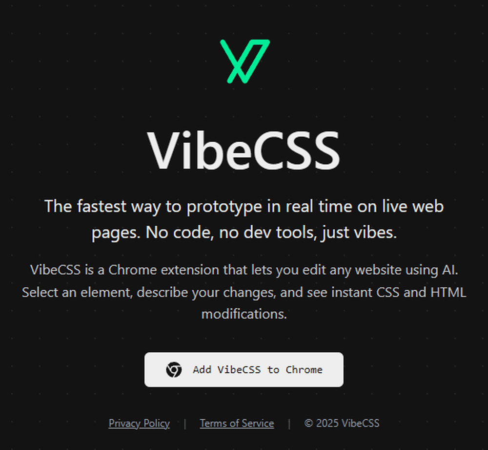 VibeCSS Screenshot 1