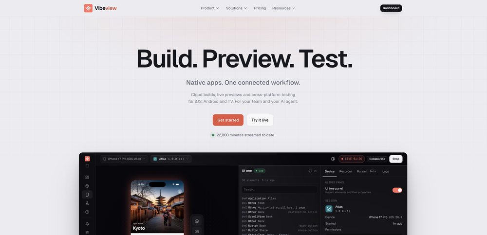 VibeView Landing page