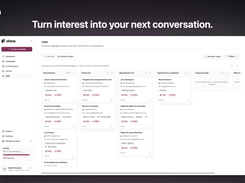 Turn Engagement Into Your Next Conversation — Keep engaged contacts in view with a visual CRM pipeline. Organize leads by stage and review their campaign engagement to plan your next follow-up.