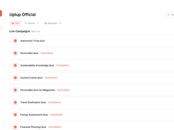 Uplup dashboard