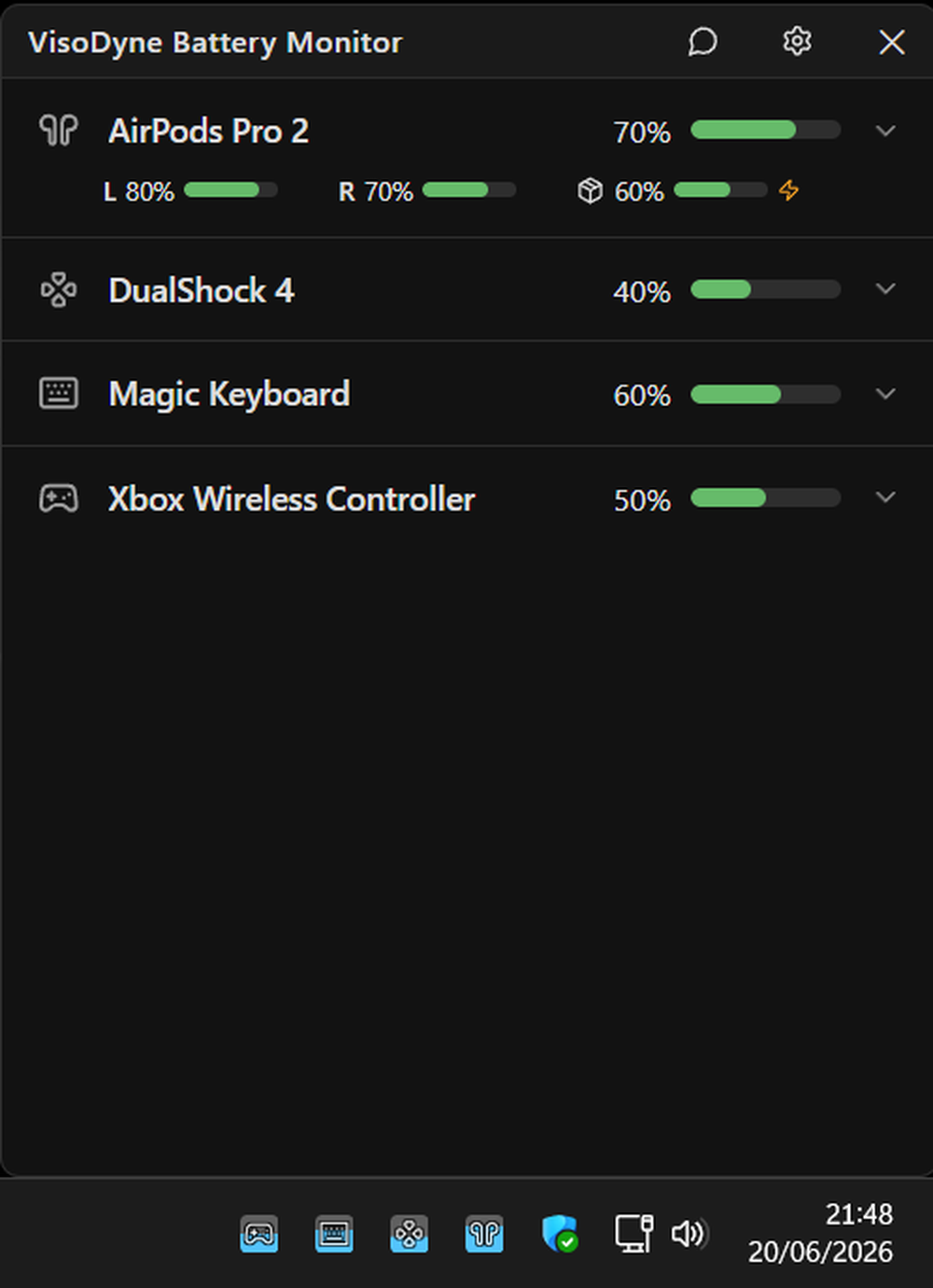Device overview - Dark mode