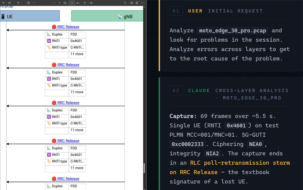 Visualize Wireshark caltures as call flows.  Use Claude to analyze sessions.