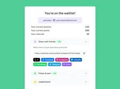 Demo Waitlister thank-you page