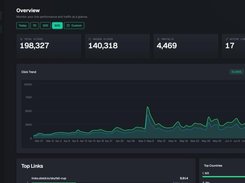 Real-time analytics: clicks, unique visitors, installs, and top countries at a glance.