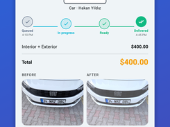 Before and after, on record — every vehicle photo stays with the job