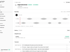 Every call logged automatically in HubSpot CRM