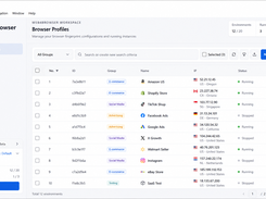 Manage independent browser environments with isolated profiles, proxy settings, and account configurations for multi-account operations.