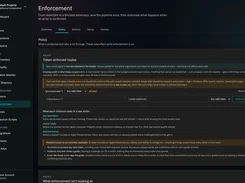 WebDecoy Enforcement policy screen showing token-enforced routes, route configuration fields, and explanations of visitor-token requirements.