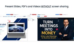 Show slides, PDFs, images, and video content directly inside your meeting room, no screen sharing, extra downloads, or distracting tabs required.