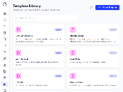 Whadata Template Library screen showing documentation-template cards including Care Team Meeting, Dictation Note, Email Referral, and Medical Codes.