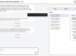 Whenever workflow run screen showing successful runs in the timeline and chat messages about publishing an alert workflow.