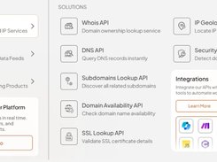 Full product suite including REST APIs, bulk lookups, and downloadable datasets for enterprise-scale operations.