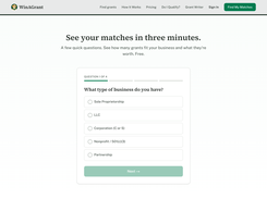 Answer a few quick questions about your business and see your matching grants in about three minutes.