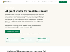 Pick a grant and WinAGrant writes the application from your answers. A second AI reviewer checks every claim against what you told us.