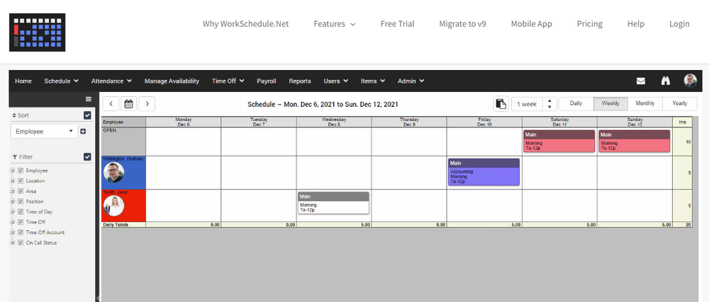 WorkSchedule.Net Screenshot 1