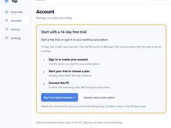 Yap on Windows: account and free trial setup