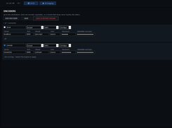 Up to five independent encoders: MP3 / AAC / Vorbis / Opus to Icecast, Shoutcast, HLS or file.