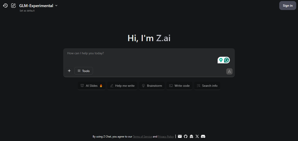 Z.ai Screenshot 1