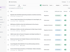 Horizon scanning: relevance-filtered regulatory alerts from 700+ authorities across 120+ jurisdictions