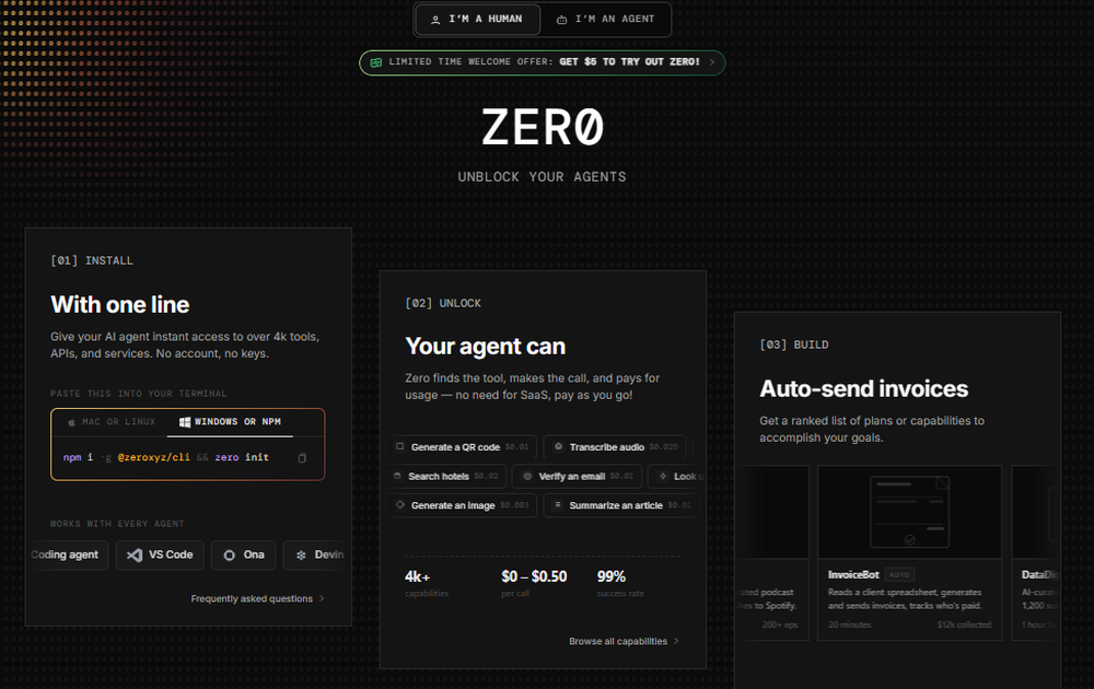 Zero.xyz Screenshot 1