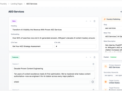 Foundry: Visual Landing Page Builder with Built-in SEO and AEO Controls