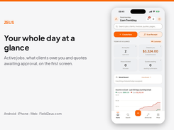 Your whole day at a glance: active jobs, what clients owe you and quotes awaiting approval