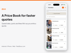 A Price Book for faster quotes. Saved rates, parts and fees fill in as you write a quote.