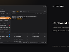 Zmina - Clipboard History. Saves everything you copy. Apply actions to saved items