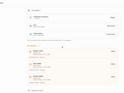 COI tracking — automated renewal reminders for expiring certificates